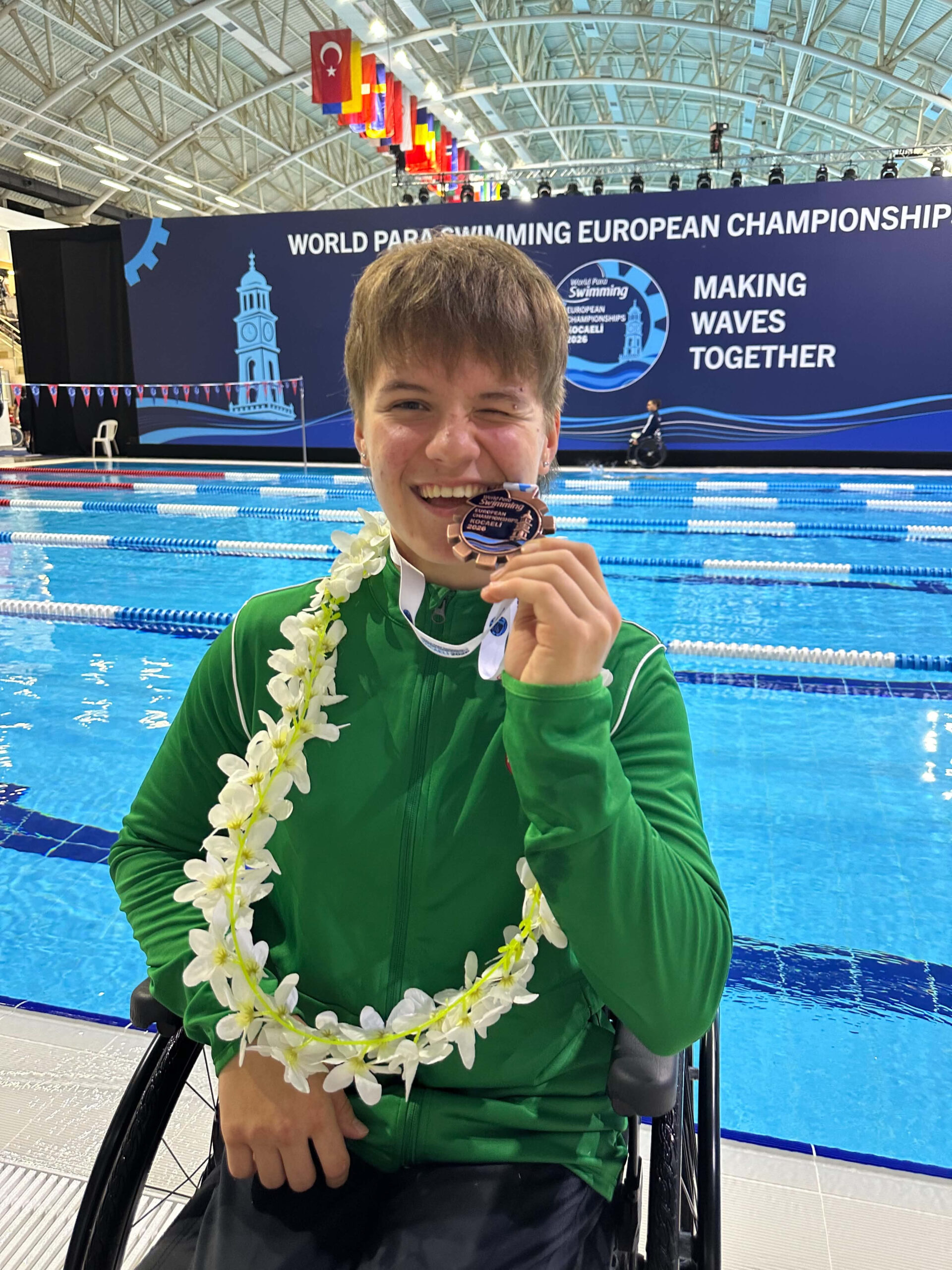 Gabrielė Čepavičiūtė su bronzos medaliu Europos para plaukimo čempionate