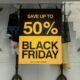 Nuolaidos procento ir Black Friday akcijos iliustracija