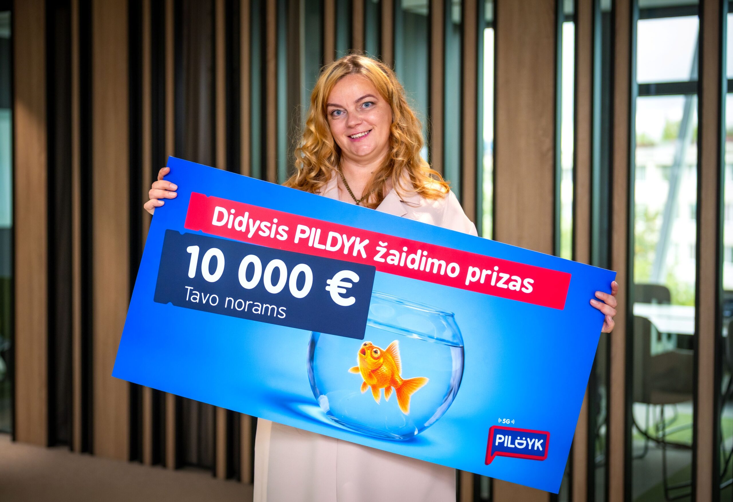 „PILDYK“ akcijos pagrindinio prizo laimėtoja Monika Maciulevičienė
