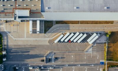 large logistics distribution warehouse exterior