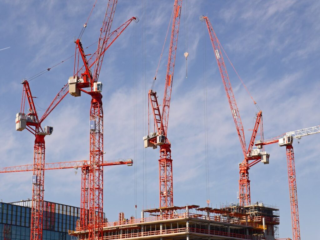 construction crane building site city