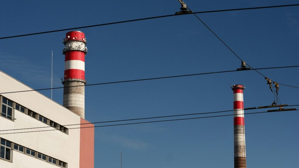 electrical power lines energy factory