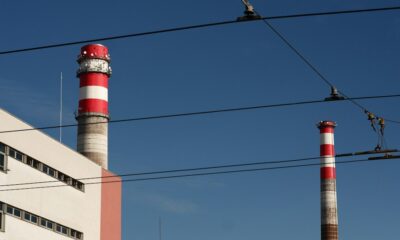 electrical power lines energy factory