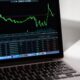 Finansų rinkų duomenys kompiuterio ekrane